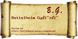 Bettelheim Győző névjegykártya